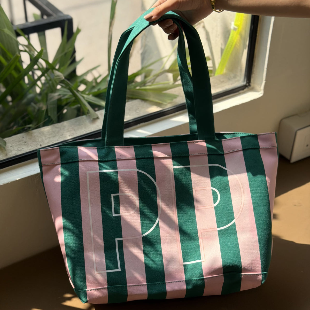 Luxe Striped Personalised Tote Bag